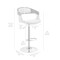 Armen Living Benson Adjustable Gray Faux Leather and Black Wood Bar Stool with Chrome Base LCBNBABLGR - alternate 3